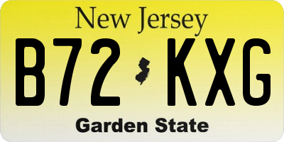 NJ license plate B72KXG