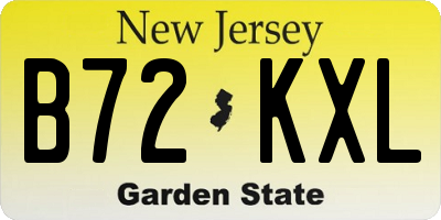 NJ license plate B72KXL