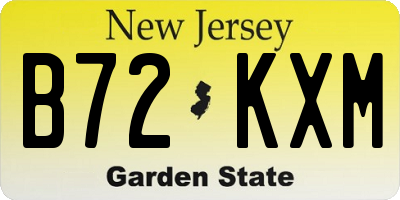 NJ license plate B72KXM