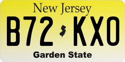 NJ license plate B72KXO