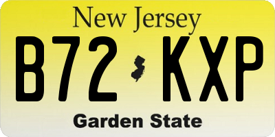 NJ license plate B72KXP