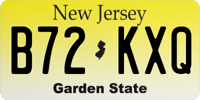 NJ license plate B72KXQ