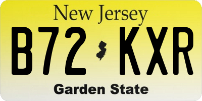 NJ license plate B72KXR