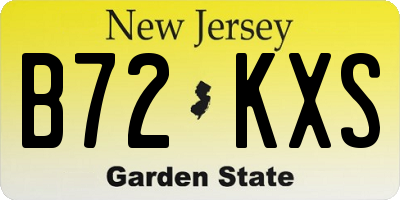 NJ license plate B72KXS