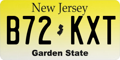 NJ license plate B72KXT