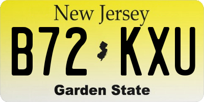 NJ license plate B72KXU