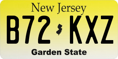 NJ license plate B72KXZ