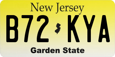 NJ license plate B72KYA