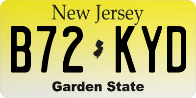NJ license plate B72KYD