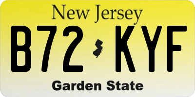 NJ license plate B72KYF