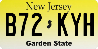 NJ license plate B72KYH