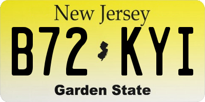 NJ license plate B72KYI