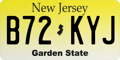 NJ license plate B72KYJ