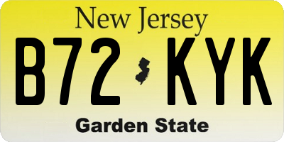 NJ license plate B72KYK