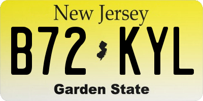 NJ license plate B72KYL