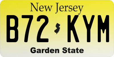 NJ license plate B72KYM