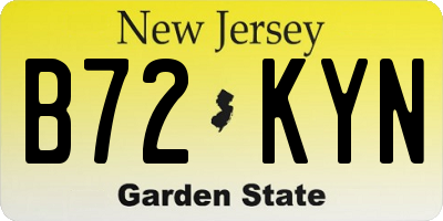 NJ license plate B72KYN