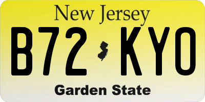 NJ license plate B72KYO