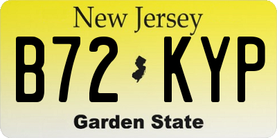 NJ license plate B72KYP