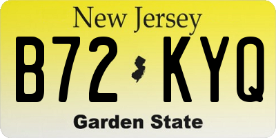 NJ license plate B72KYQ