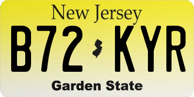 NJ license plate B72KYR