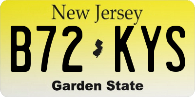 NJ license plate B72KYS