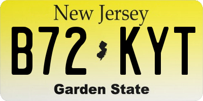 NJ license plate B72KYT