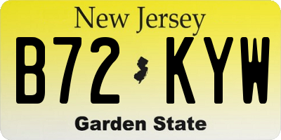 NJ license plate B72KYW