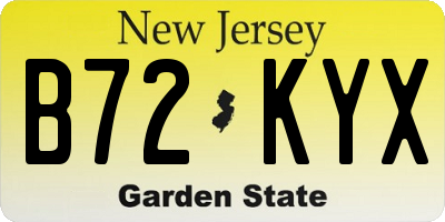 NJ license plate B72KYX