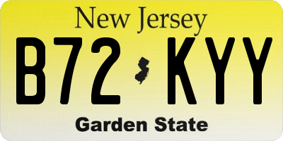 NJ license plate B72KYY
