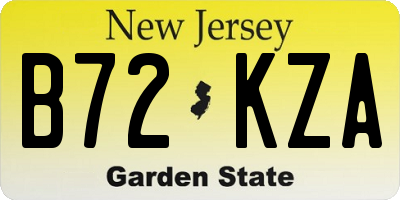 NJ license plate B72KZA