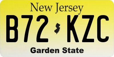 NJ license plate B72KZC