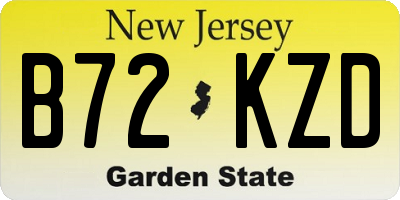 NJ license plate B72KZD