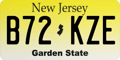 NJ license plate B72KZE