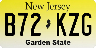NJ license plate B72KZG