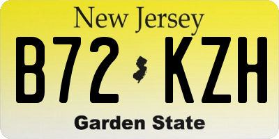 NJ license plate B72KZH
