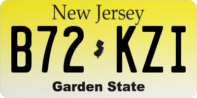 NJ license plate B72KZI