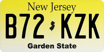 NJ license plate B72KZK