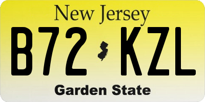 NJ license plate B72KZL