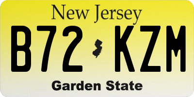 NJ license plate B72KZM