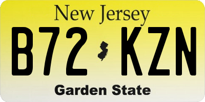 NJ license plate B72KZN