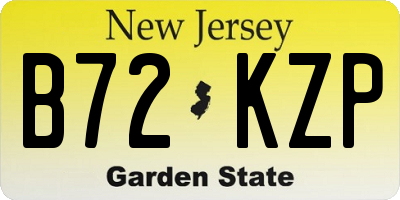 NJ license plate B72KZP