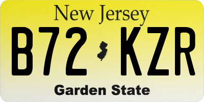 NJ license plate B72KZR