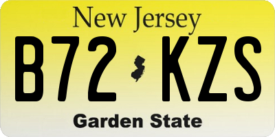 NJ license plate B72KZS