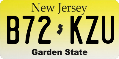 NJ license plate B72KZU