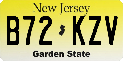 NJ license plate B72KZV