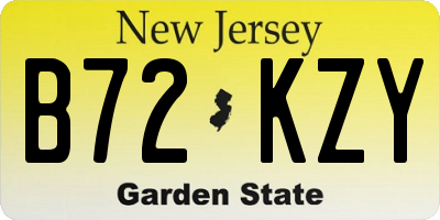 NJ license plate B72KZY