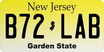 NJ license plate B72LAB