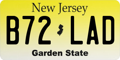 NJ license plate B72LAD