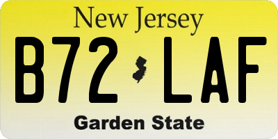 NJ license plate B72LAF
